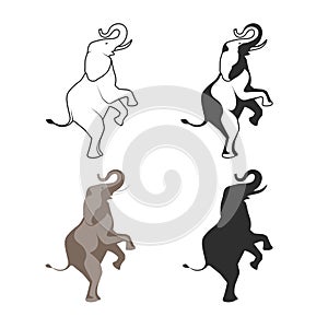 Circus elephant on back legs illustration