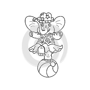 Circus Elephant kids coloring page