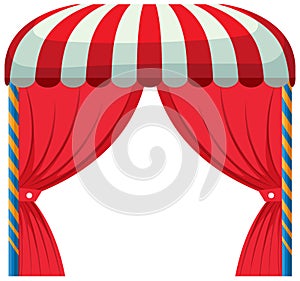 Circus entrance with red curtain