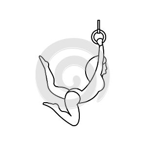 Circus gymnast acrobat icon, outline style