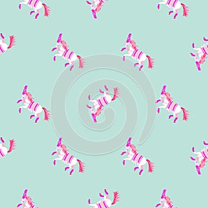 Circus horse silhouette simple seamless vector pattern.
