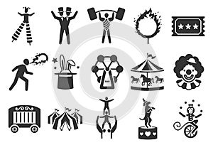 Circus icons set 2