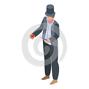 Circus magician icon, isometric style