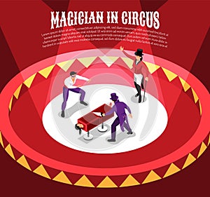 Circus Magicians Isometric Background