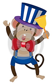 Circus monkey with golden bell
