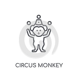 Circus Monkey linear icon. Modern outline Circus Monkey logo con