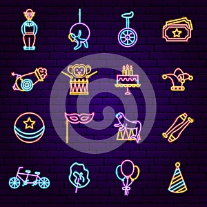 Circus Neon Icons