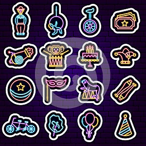 Circus Neon Stickers