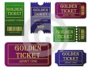 Circus, party or cinema admission tickets templates. Vector