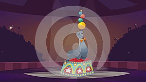 Circus performance video animation footage