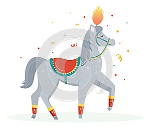 Circus performer cartoon horse funny