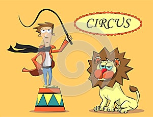 Circus performer and the lion