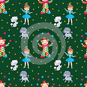 Circus poodles and trainer pattern