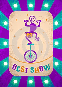 circus poster with monkey