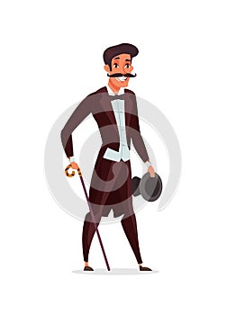 Circus presenter, announcer flat illustration isolated on white background