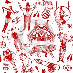Circus set. Illustration of circus stars.