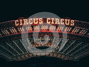 Circus Circus sign at night, Las Vegas, Nevada