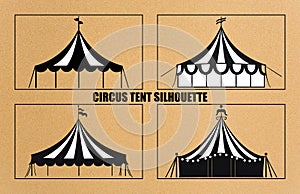 Circus silhouettes set, large pack of vector silhouette design
