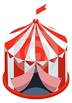 Circus tent cartoon icon. Show perfomance awning