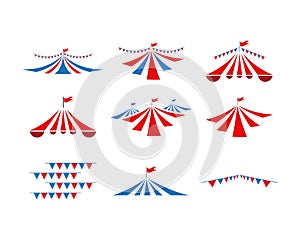 Circus tent collection set graphic design template vector