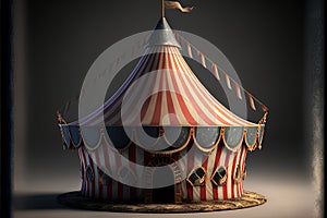 Circus tent on a dark background. 3d render illustration.