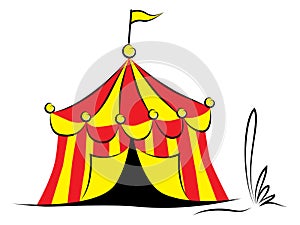 Circus tent with flag