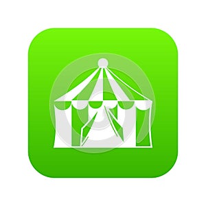 Circus tent icon digital green