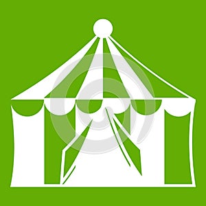 Circus tent icon green