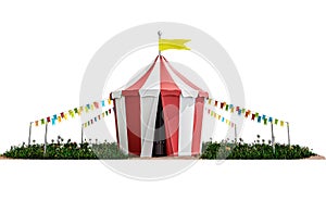 Circus tent isolated on white background