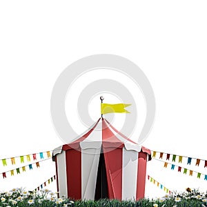 Circus tent isolated on white background