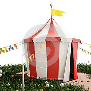 Circus tent isolated on white background