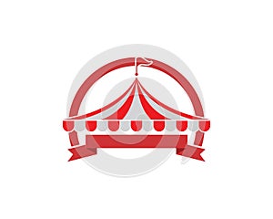 Circus tent logo template. Vector