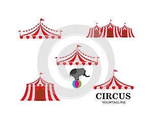 Circus tent logo template. Vector