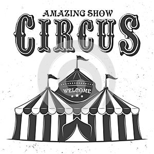 Circus tent or marquee vector black illustration