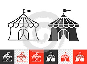 Circus Tent simple black line vector icon