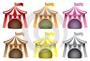 Circus Tent Vector Icon Set