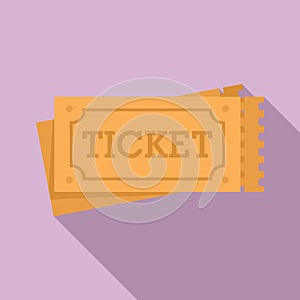 Circus tickets icon, flat style