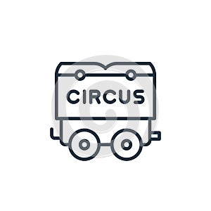 circus vector icon isolated on white background. Outline, thin line circus icon for website design and mobile, app development.