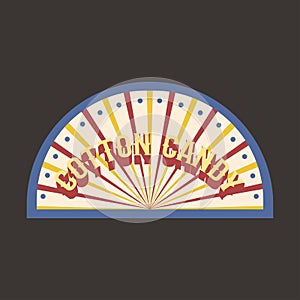 Circus vintage candy cotton label banner vector illustration.