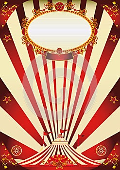 Circus vintage red and cream poster