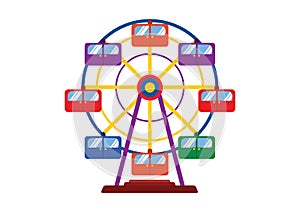 Circus Wheel. Carnival Whell Clipart. Vector Illustration of Carnival Whell