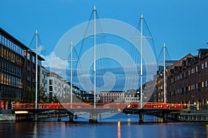 Cirkelbroen Bridge over Copenhagen harbor canals