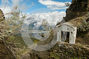 Cirque of Cilaos and city on La Reunion Island