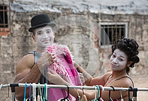 Cirque Clowns Fitting Pink Coat