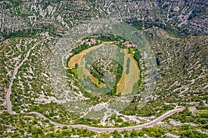 Cirque de Navacelles River Meanders Valley Glen defile France photo