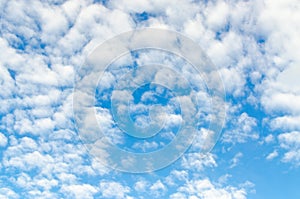 Cirro-cumulus clouds in blue sky, background photo