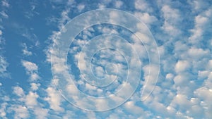 Cirrocumulus clouds in the blue sky, Cirrocumulus clouds with small and rounded cloudlets