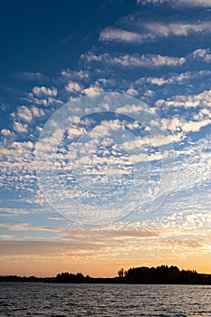 Cirrocumulus clouds sunset sky cloudscape background pattern