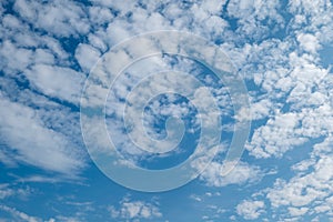 Cirrocumulus clouds under blue sky for use as background asset