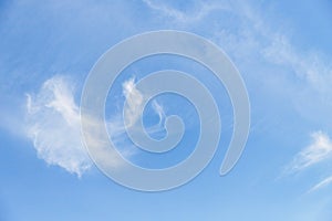 Cirrocumulus one cloud in the light blue sky background
